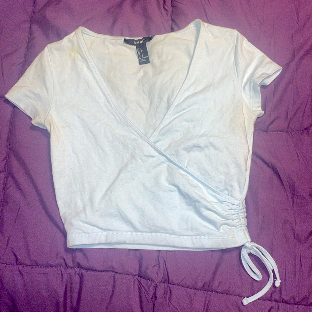 Faded light blue Forever 21 crop top